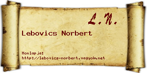 Lebovics Norbert névjegykártya